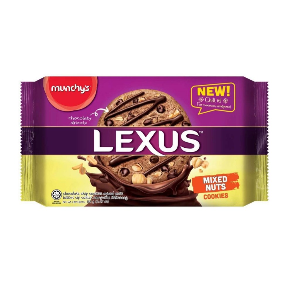 

[oddsolshop] pekanbaru/Munchy's Lexus Mixed Nuts Cookies 189GR Biskuit Chip Cokelat Paduan Kacang
