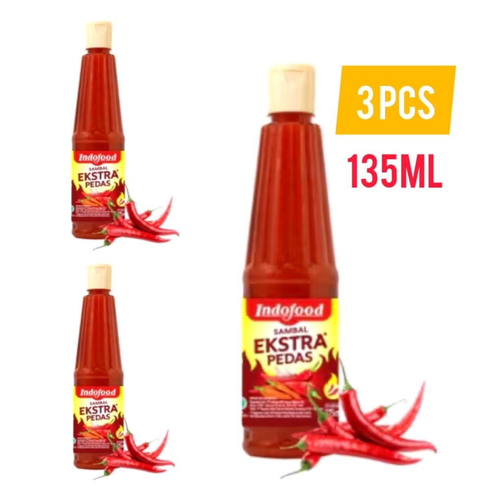 

Indofood Saus Sambal Extra Pedas 135ml - 3 Pcs