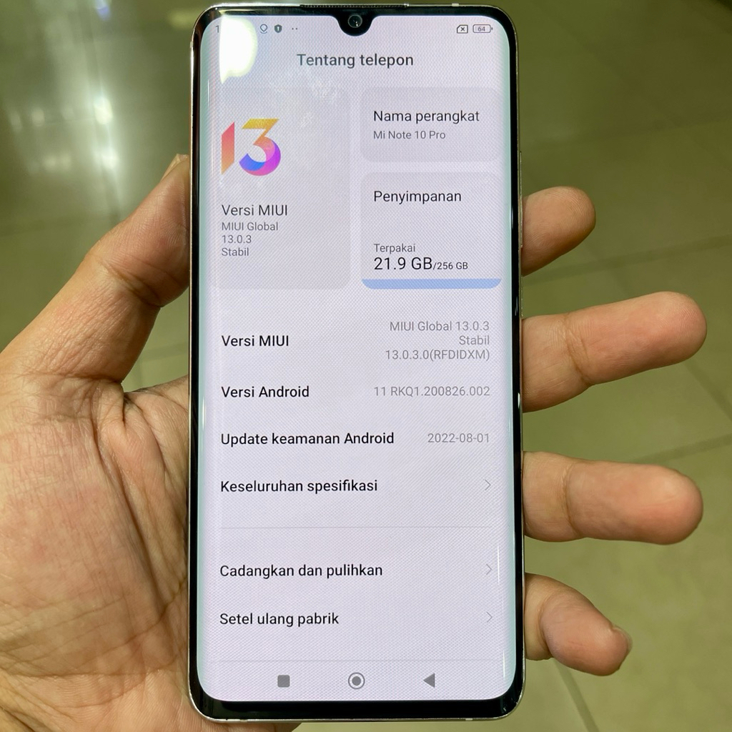 xiaomi mi note 10 pro ram 8 / 256 resmi fullset original