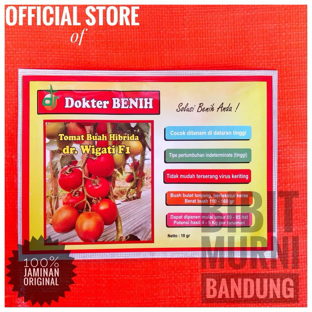 BENIH BIBIT TOMAT DR WIGATI F1 10 GRAM ORIGINAL PACK