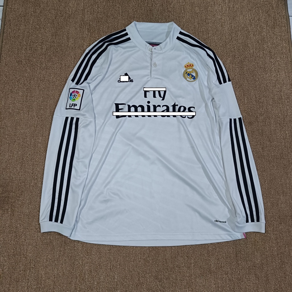 JERSEY RETRO REAL MADRID HOME 2014-2015 LONG SLEEVE BAJU BOLA RETRO REAL MADRID HOME 2014-2015 LONG 