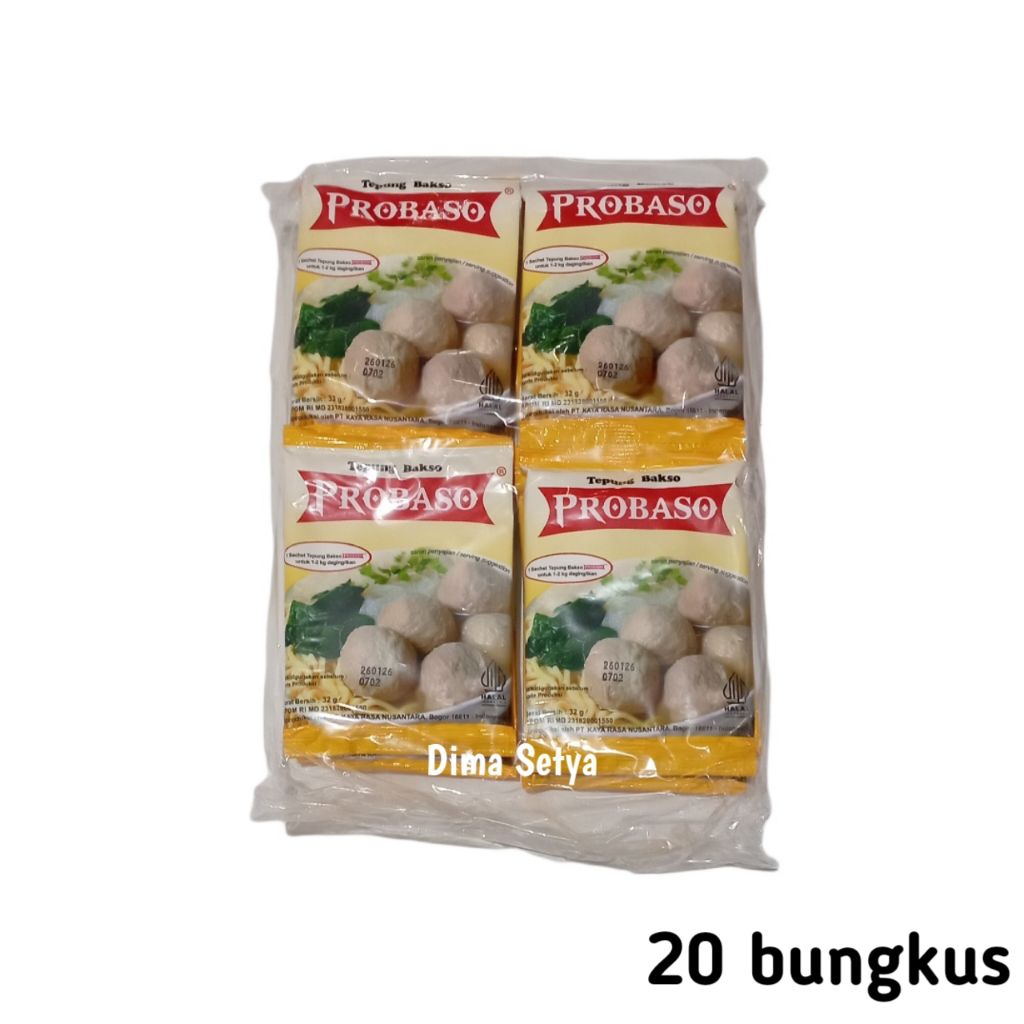

PROBASO tepung pengenyal bakso 32 gram 1 pack ( 20pcs )