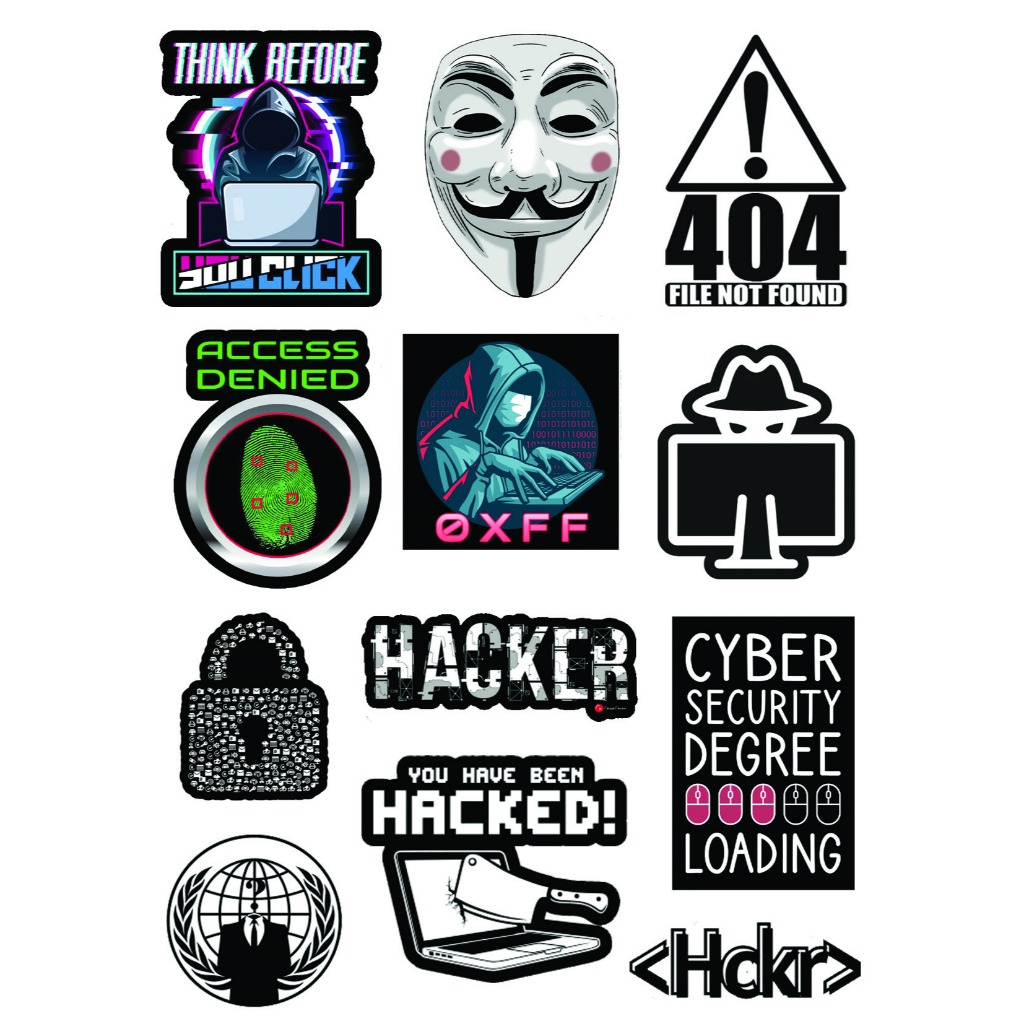 

Sticker Aesthetic A6 A5 hacker Cyber Security Waterproof sticker tema warna stiker estetik anti air pack glossy Vintage jurnal color Deco Korea kawai lucu simple
