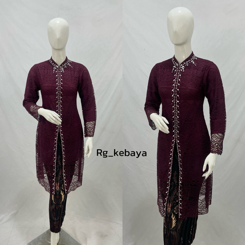 kebaya tunik brokat kebaya pesta kebaya modern kombinasi payet