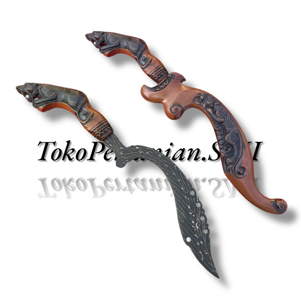 Kujang Pamor Etsa Khas Sunda Kujang Pasundan Full Ukiran