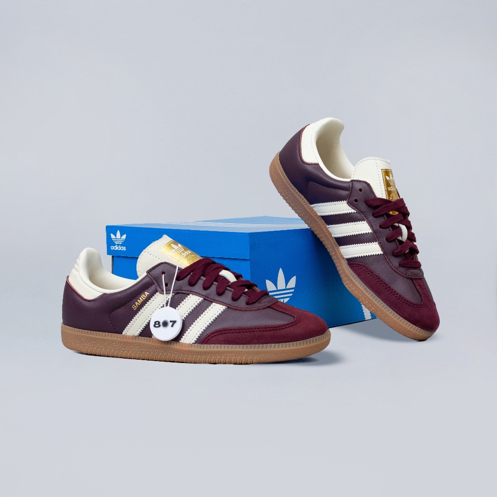 Adidas Samba Maroon Gold Metallic