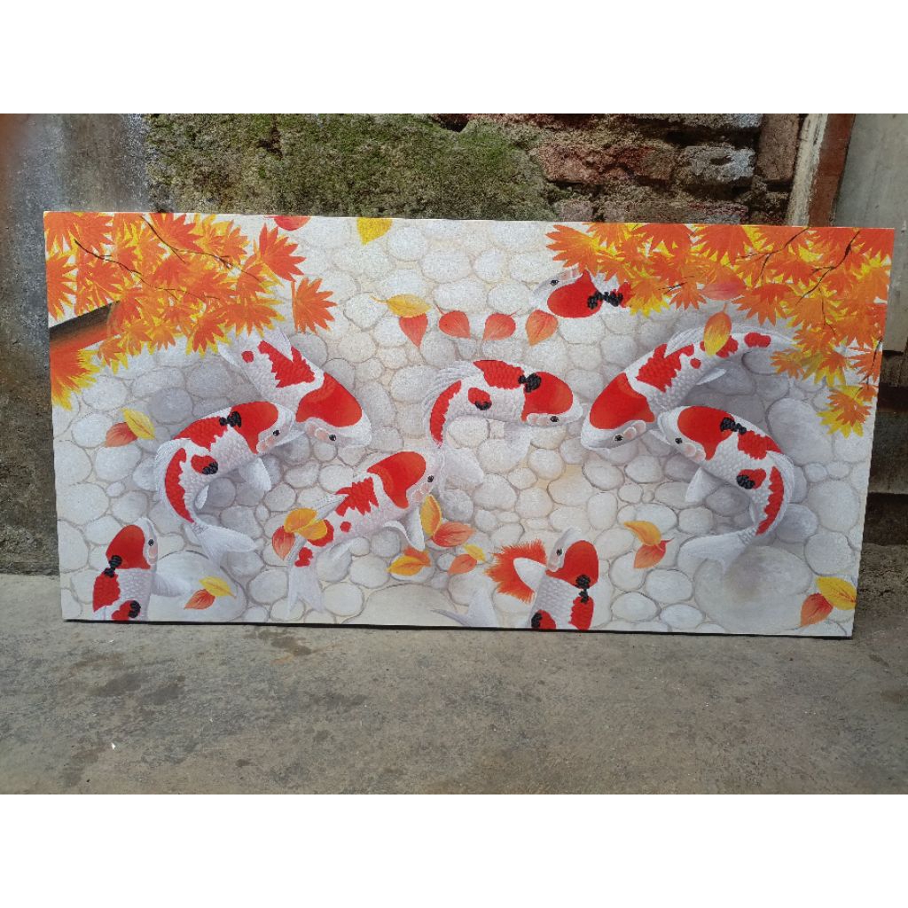 Lukisan ikan koi minimalis