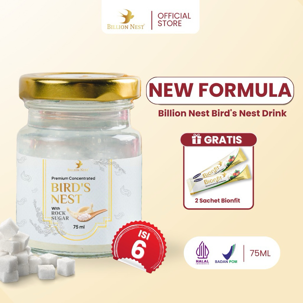 

[NEW FORMULA] BILLION NEST - Minuman Sarang Burung Walet - Rock Sugar Pandan