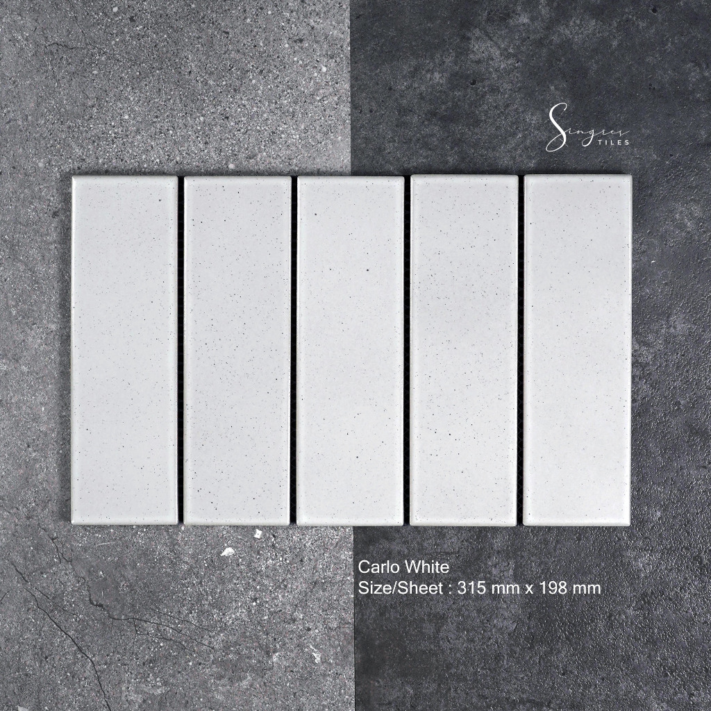 Singres Tiles - White Carlo Singres Mosaic Tiles