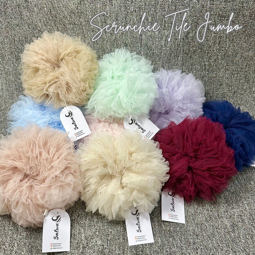 Ikat Rambut Cempol Premium Cempol Scrunchie Bahan Tille PREMIUM