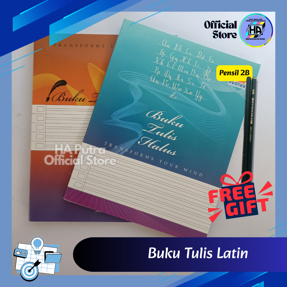

Buku Tulis Latin Halus – Buku Tulis Belajar Menulis Tegak Bersambung + Bonus Pensil 2B