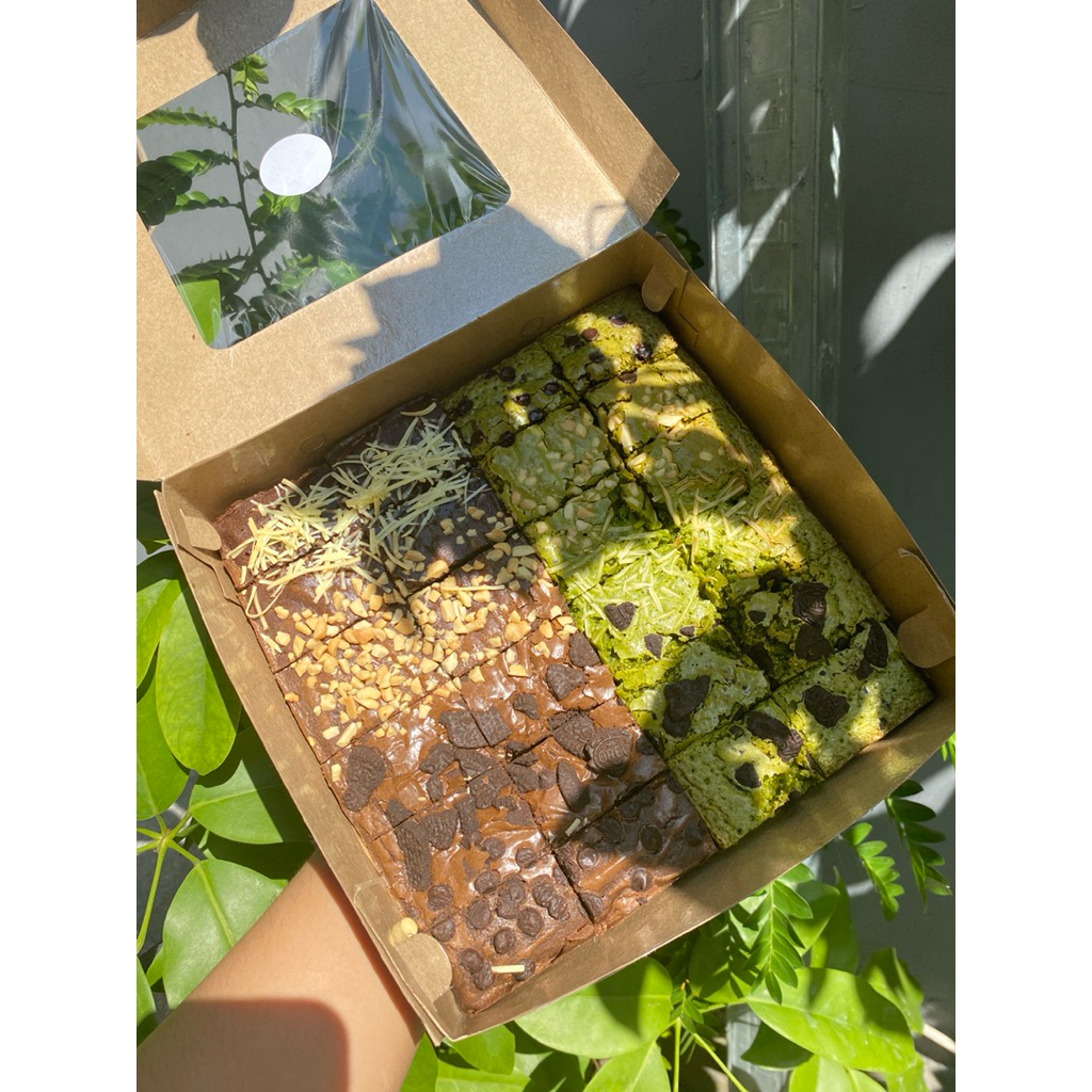 

fudgy brownies coklat dan matcha