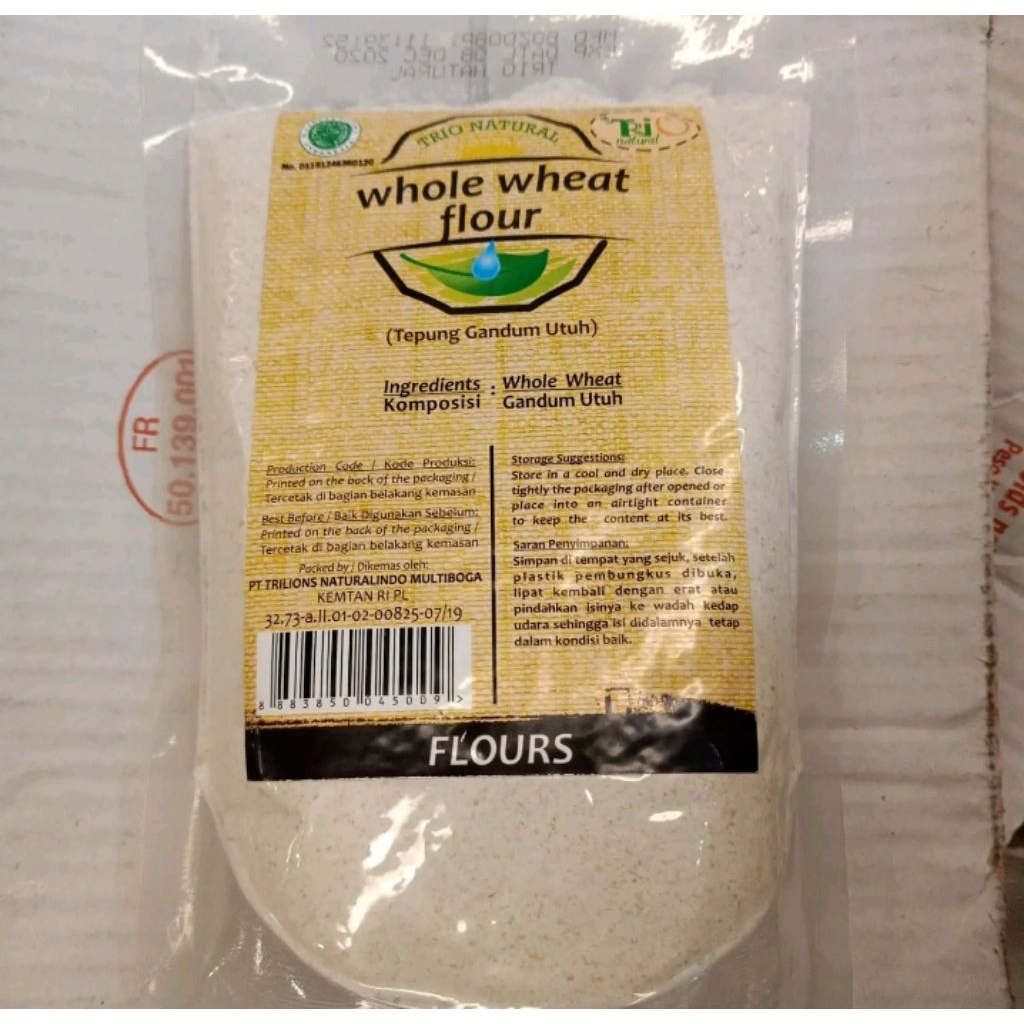 

trio natural whole wheat flour 500gr