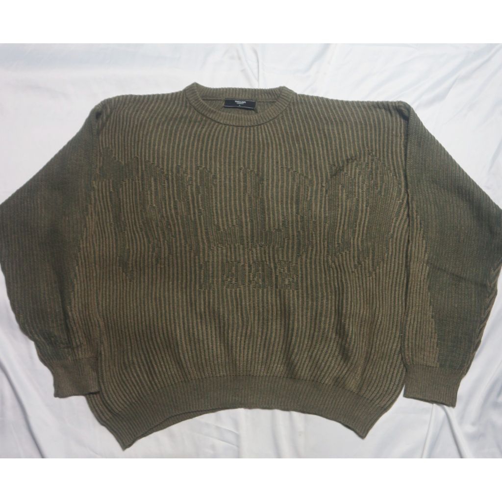 TRILLION Knotwear Oversize Korean Green Army Hijau Fit XXL Knitwear Sweater Sweatshirt Crewneck Raju