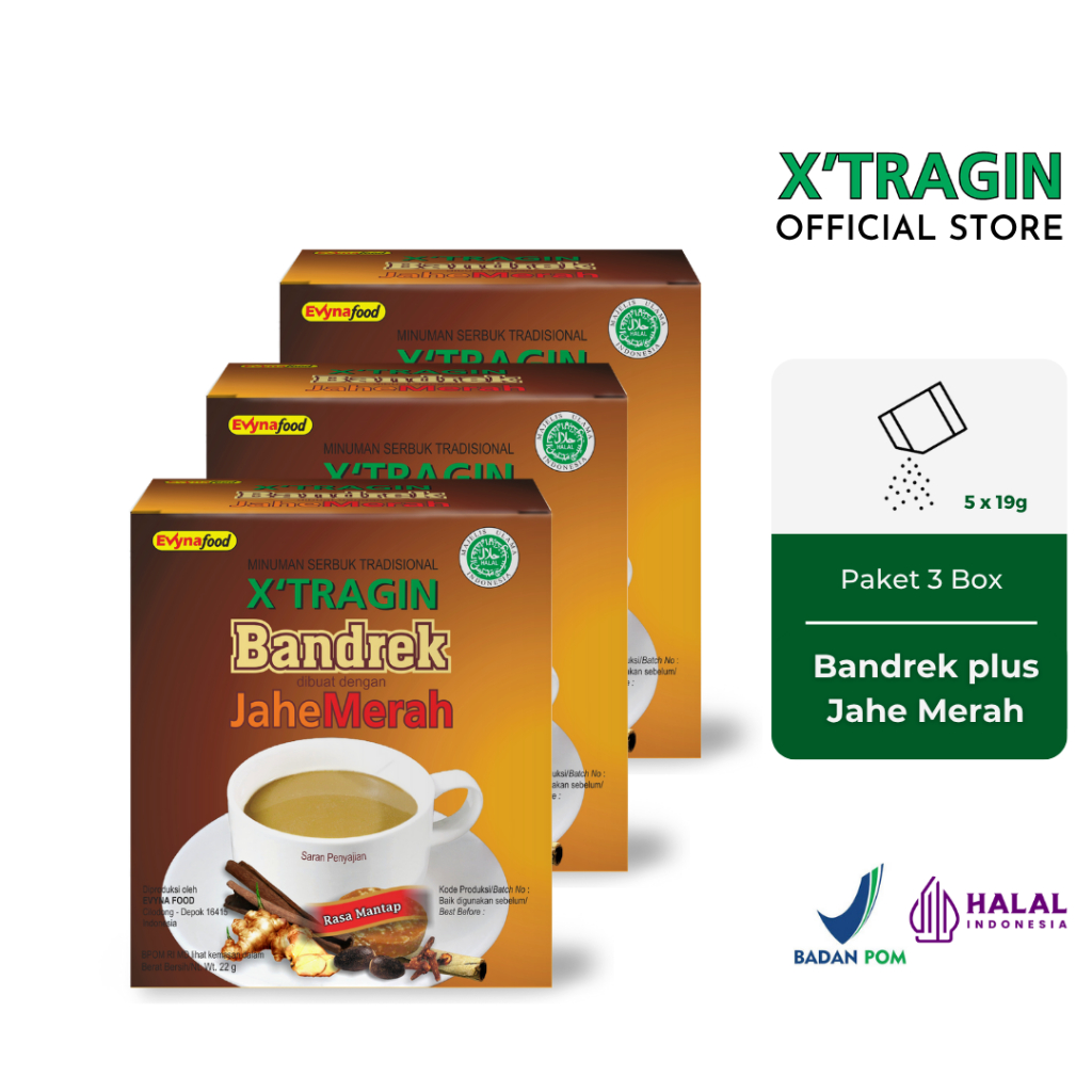 

X'TRAGIN Bandrek dengan Jahe Merah Paket 3 Box Minuman Bubuk