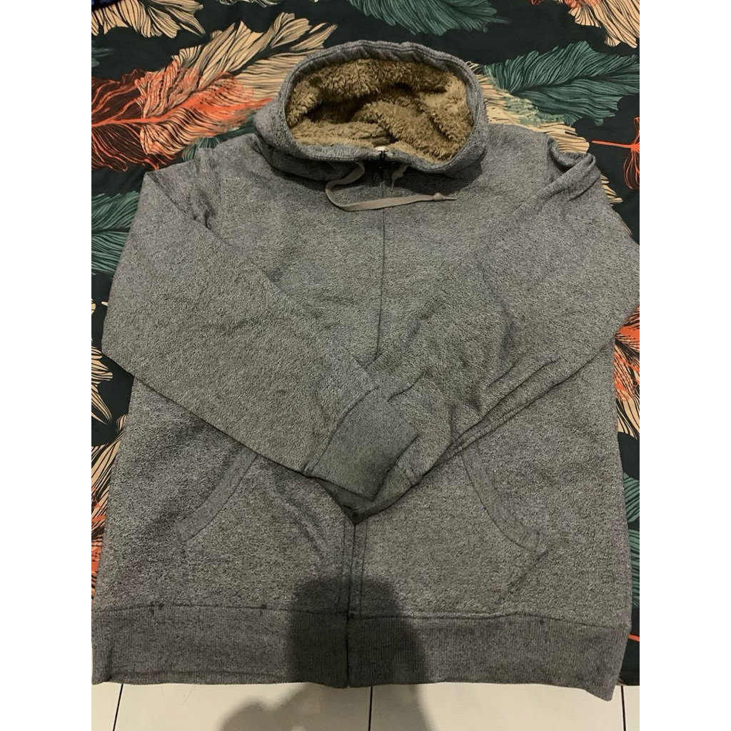 ZIPPER HOODIE UNIQLLO SHERPA DALAM
