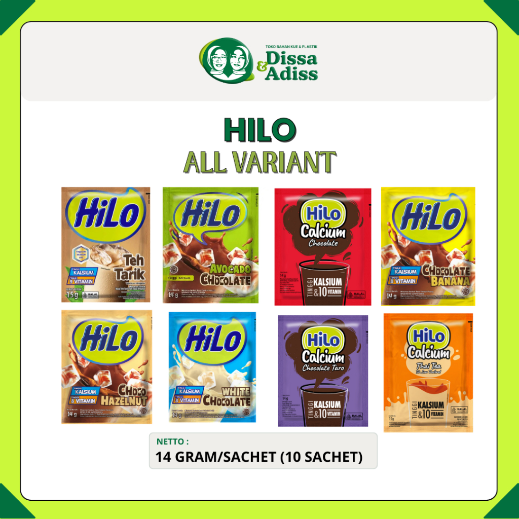 

Hilo All Var 14gr | Minuman Serbuk Rasa Susu - Tobaqdissa