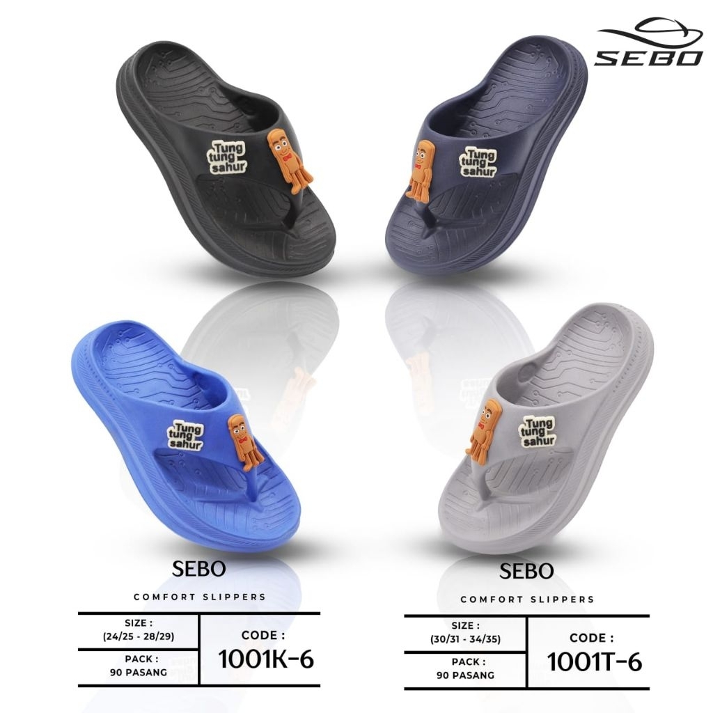 Sandal Jepit Anak Tung tung Sahur SEBO 1001-k/Sandal Anak Laki laki Kekinian UK 24/25 -34/35/Sandal 