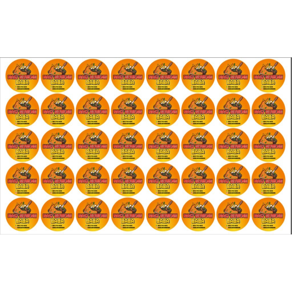 

Stiker Label,Stiker cromo,Stiker label Custom ukuran 5x5 (isi 40 pcs)