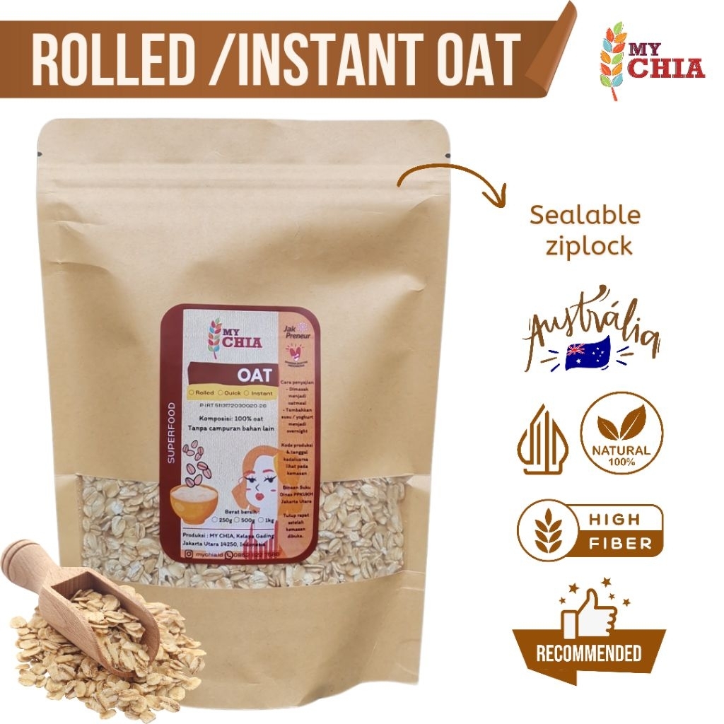 

Rolled Oat Australia 1kg Instant Oat utuh premium oats gandum kasar