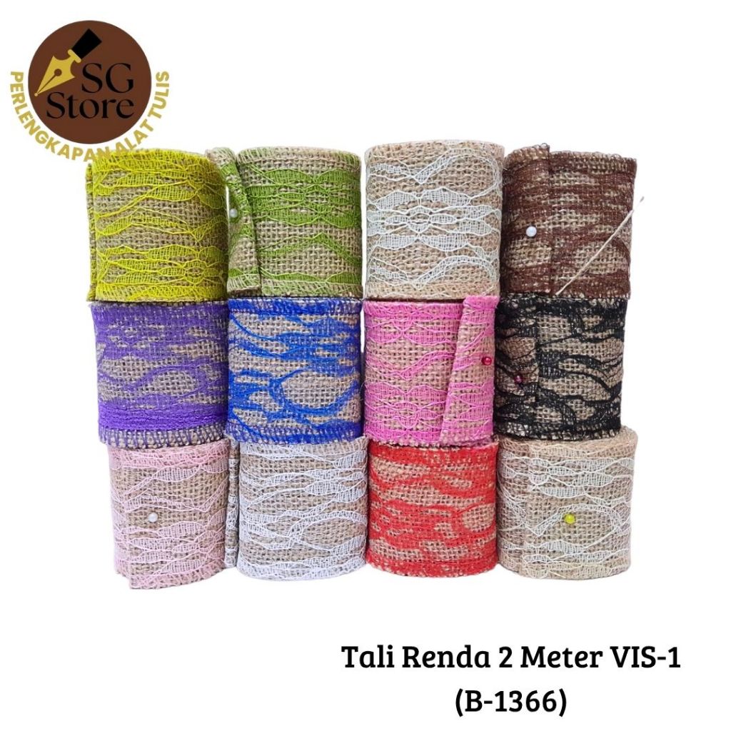 

Pita Burlap Kombinasi renda warna B 1366