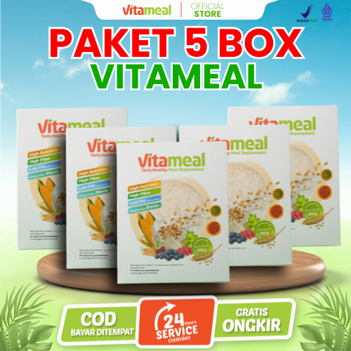 

[AMPUH] Vitameal 5 box Sereal Sehat Multigrain menurunkan Gula Darah Tinggi Menjaga kadar Gula Mencegah Diabates VITAMEL GERD