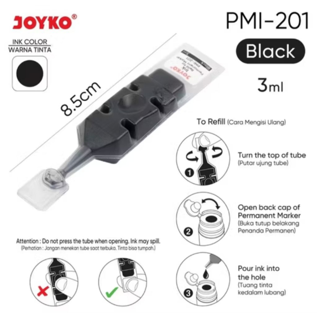 

REFILL FOR WHITE BOARD MARKER WMI-204 BLACK JOYKO