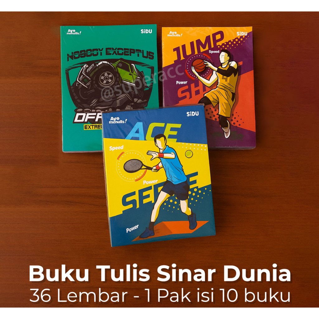 

Buku Tulis Sinar Dunia 38 Lembar - 1 Pak Isi 10 Buku - Buku SD Sidu Original