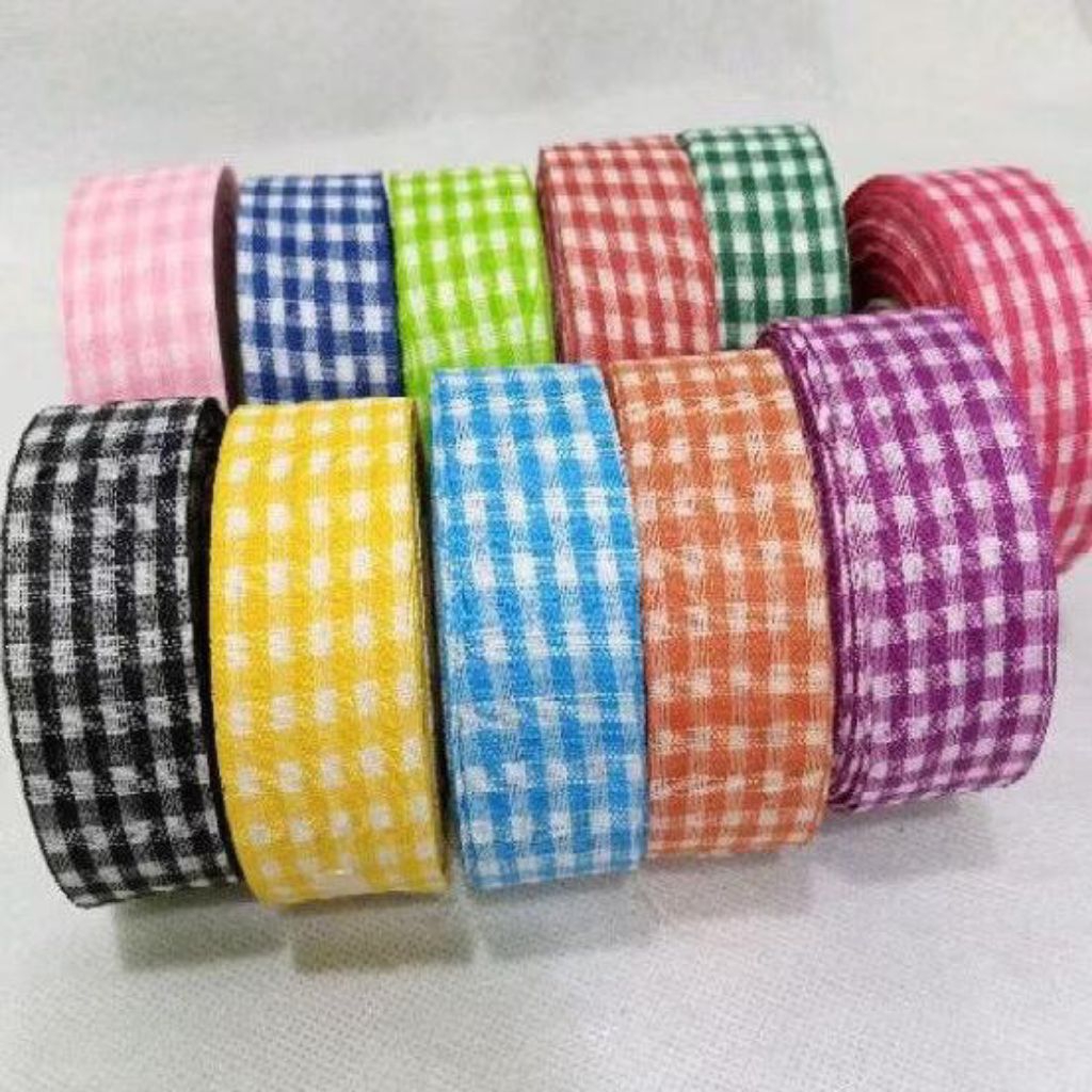 

pita motif kotak untuk hampers per meter