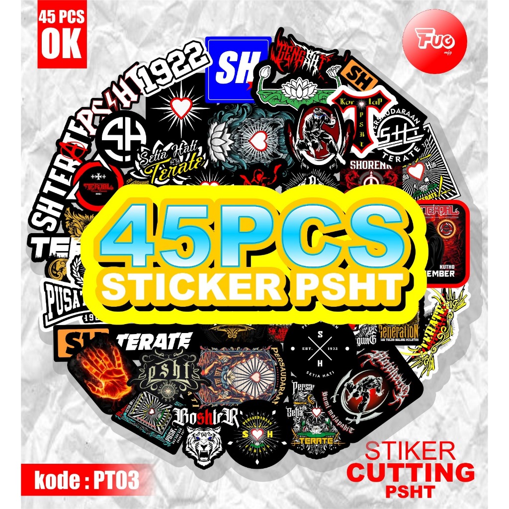 

Stiker PSHT isi 45pcs anti air sudah cutting / sticker psht anti air
