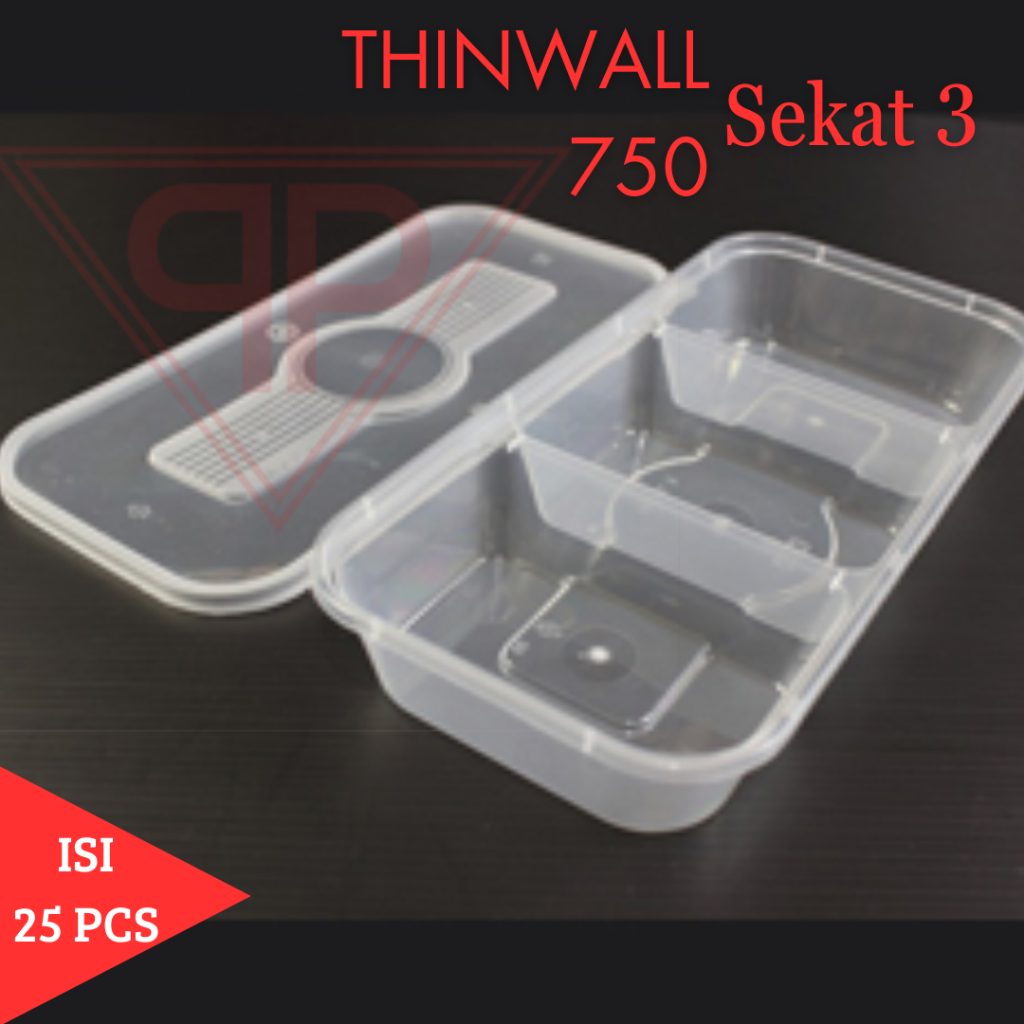 Thinwall 750 Rec Long 3 Sekat/ Thinwall 3 Sekat / Isi 25pcs