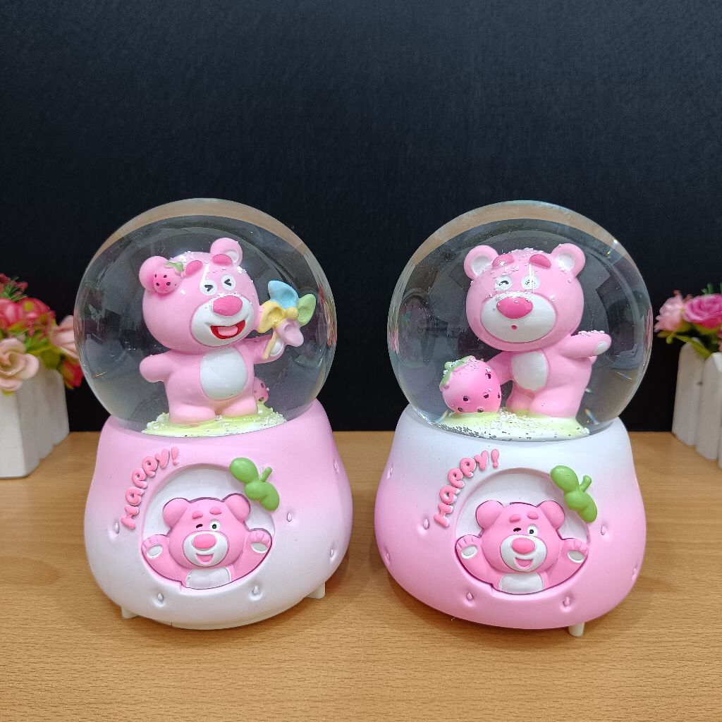 Snowball / Pajangan Bola Kaca Music Box XL (100) + Lampu Salju Otomatis LOTSO