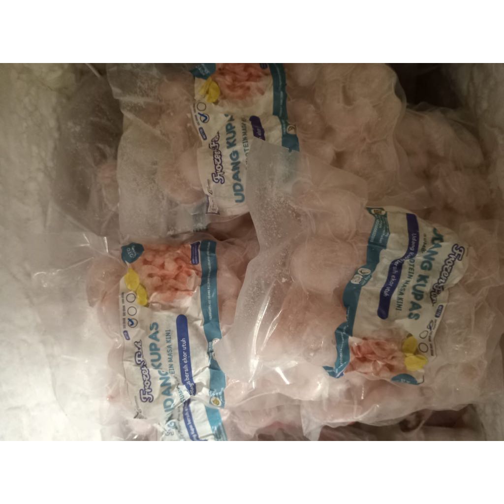 

Udang Vanamei kupas bersih fresh segar frozen 300 gram size L