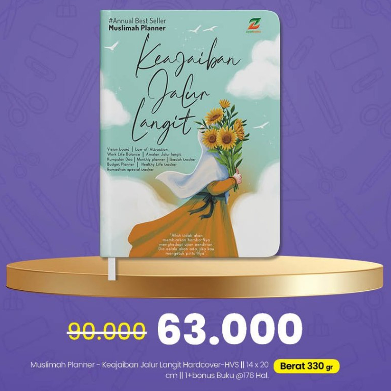 

buku journal journaling jurnal muslimah monthly weekly planner book keajaiban jalur langit 2025