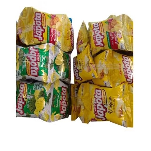 

Snack japota potato chips @ 14gr isi 10 bungkus perentengVarian- original - rumput laut - ayam bawang
