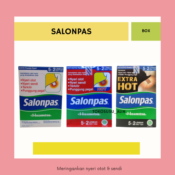 SALONPAS BOX ISI 10 SACHET / SALONPAS PUTIH / MERAH HOT / HITAM EXTRA HOT