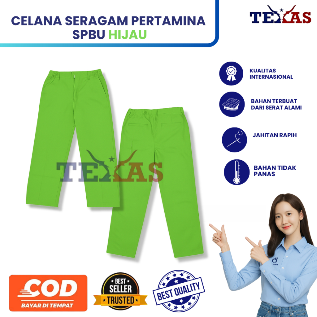 Celana Pertamina Hijau | Celana Spbu | Seragam Spbu | Seragam Pertamina | Celana Spbu Pertamina