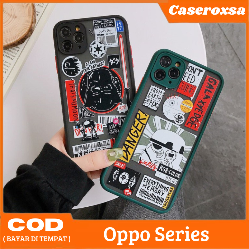 Case Oppo A5S A7 A11K A12 A16E A16K A54 4G A55 A95 Reno 6 5G  Character STAR WARS Hybrid dove candy 