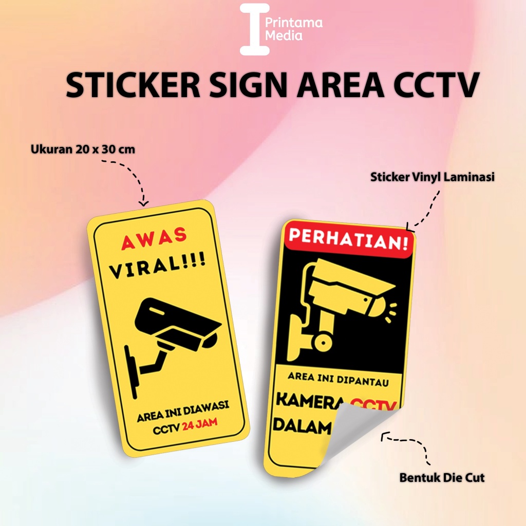 

Stiker Pantauan CCTV 24 Jam Stiker CCTV Stiker Pengawasan CCTV Anti Air Glossy