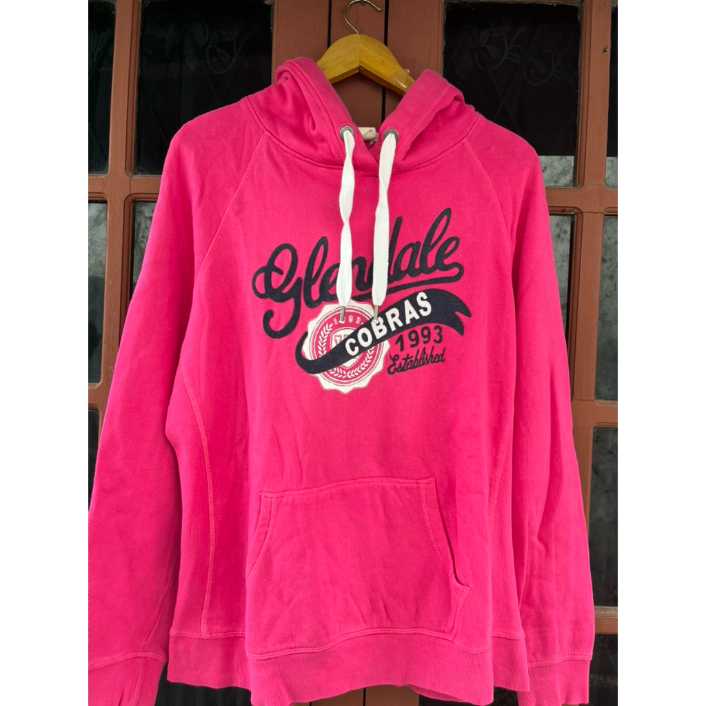 hoodie pria pink logg UK L