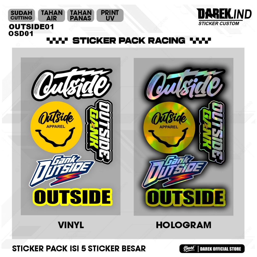 

Sticker Pack Outside Ltd print Cutting stiker racing