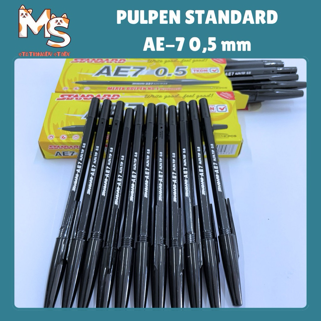 

[1 PAK] PULPEN STANDARD AE7 0.5 MM Isi 12 PCS
