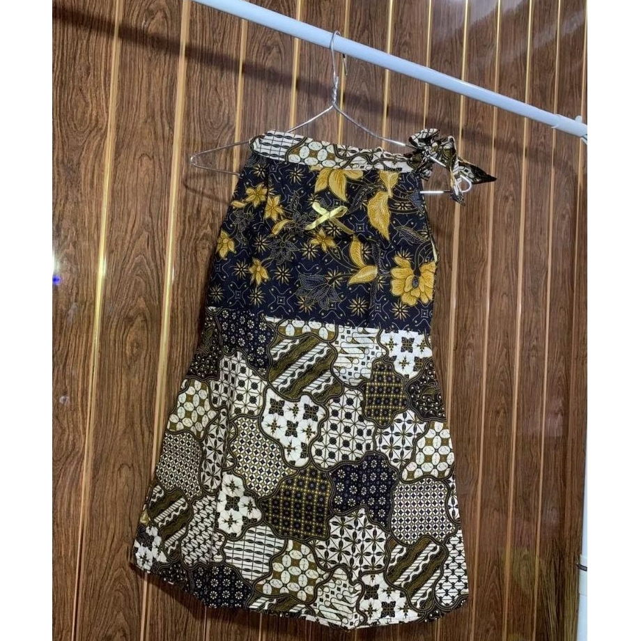 Girl's Batik Halter Neck Dress