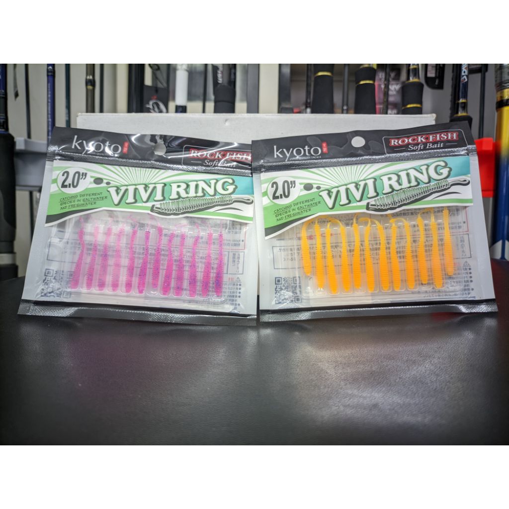 soft lure Kyoto VIVI RING 2.0" Rockfish Soft Bait umpan casting