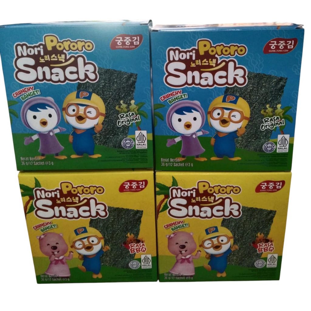 

Nori Pororo Snack Rumput Laut rasa original /BBQ isi 12pcs