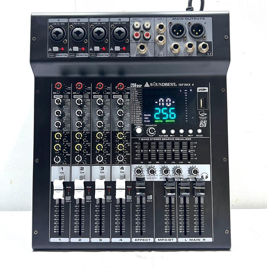 POWER MIXER SOUNDBEST INFINIX 4 SOUND BEST INFINIX-4 BLUETOOTH 4 CHANNEL