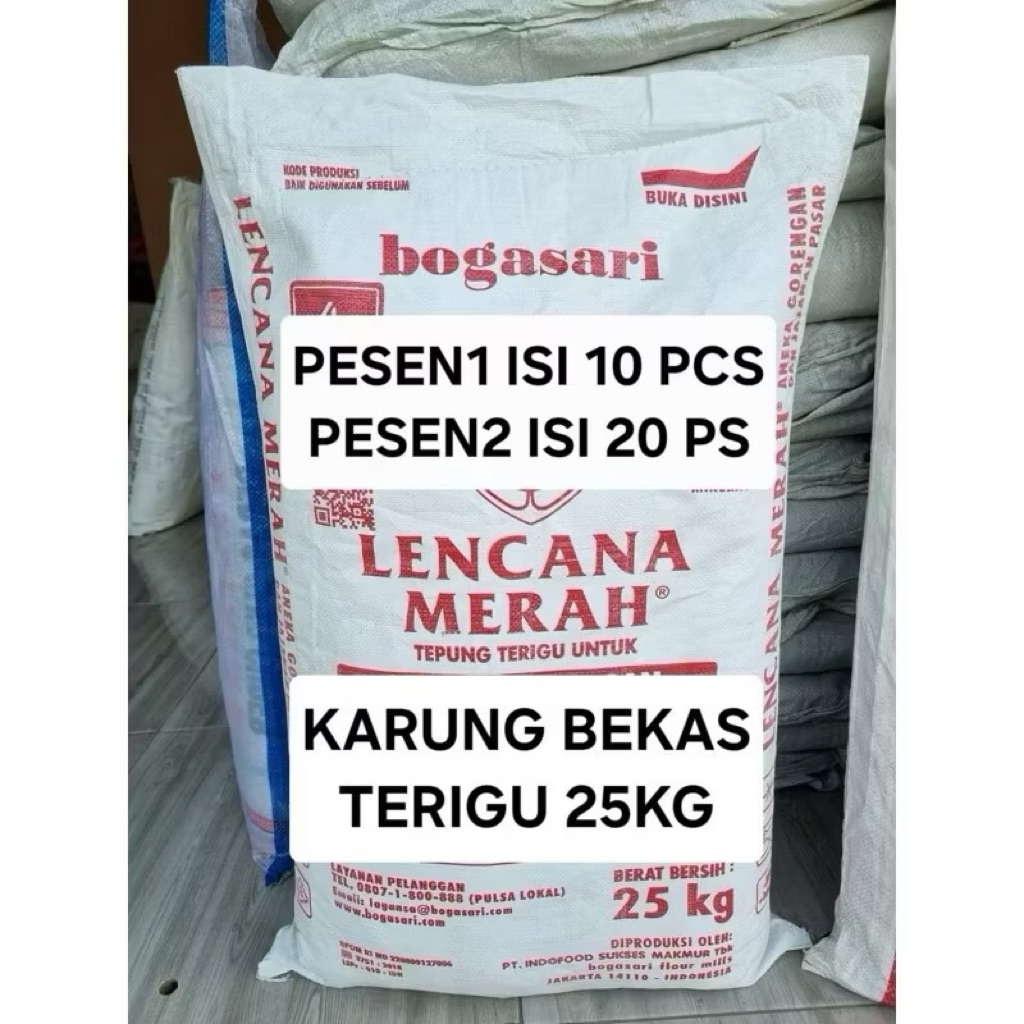 

KARUNG BEKAS TERIGU 25KG ISI 10 PCS 100% ORIGINAL