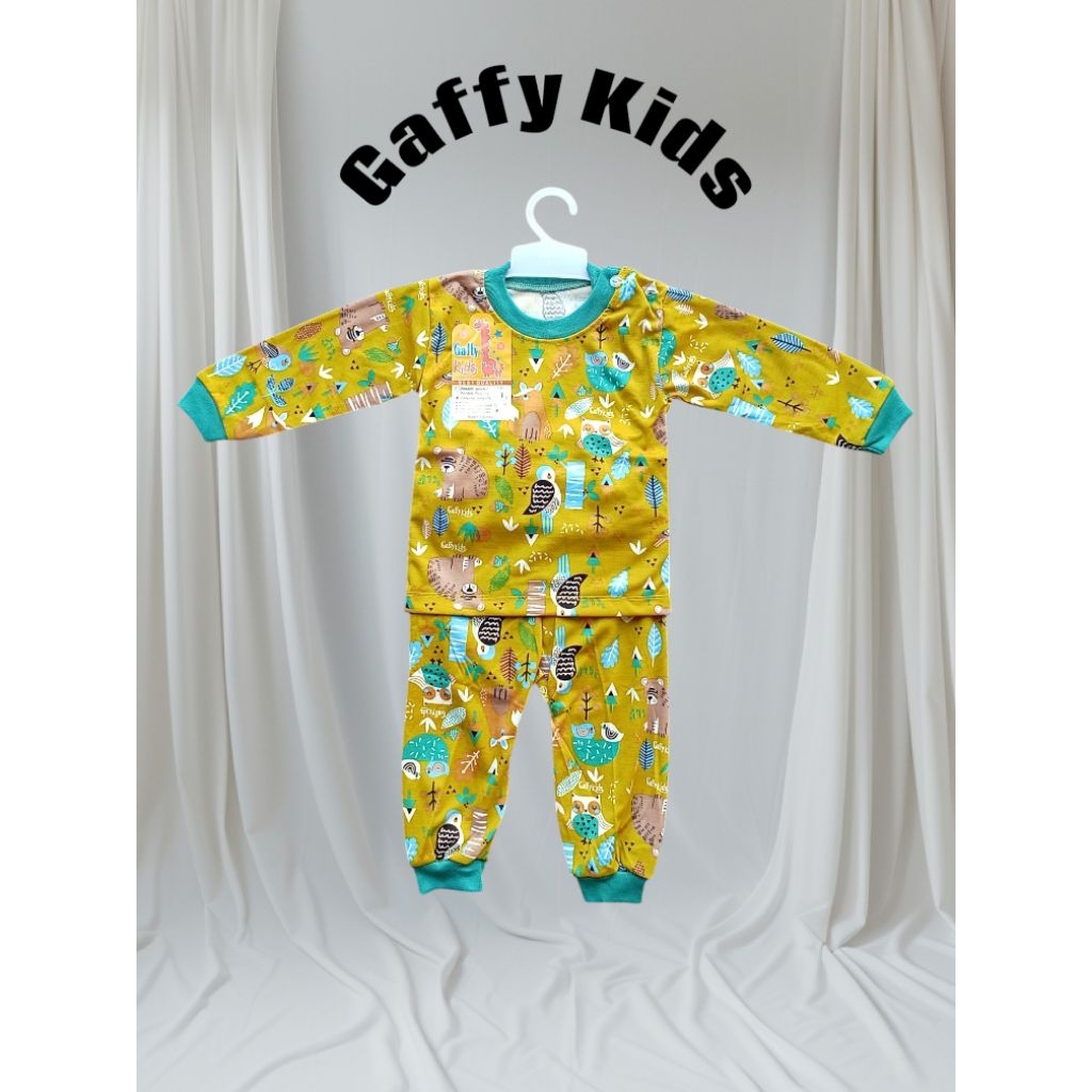Setelan Baju Bayi Motif Burung Panjang-Panjang Usia 3 - 18 Bulan Gaffy Kids