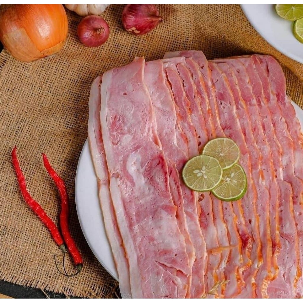 

Premium bacon babi - pork bacon smokery 250gr 500gr 1kg