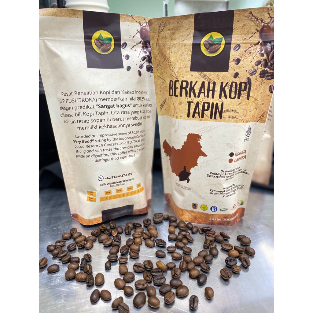 

(KOPI LIBERIKA YANG UDAH DI ROASTING,ATAU BELOM DI GILING)Berkah Kopi Tapin 250gram